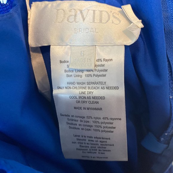 Long Bridesmaid Dress with Lace Bodice (David's) - Picture 7 of 7